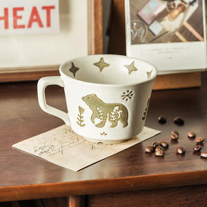 Tasse à café japonaise rétro pour la maison, tasse créative pour le bureau, cadeau pour couple, tasse en céramique - Product Image 6