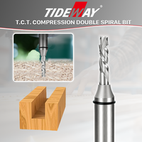 Fraises à bois en spirale Tideway, fraises à bois droites CNC, fraises à bois TCT, fraises à bois en carbure monobloc à 2 flûtes pour MDF