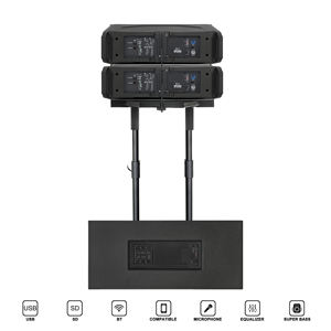 Système de sonorisation professionnel portable 4000W avec double caisson de basses actif 15 pouces et enceinte colonne 10 pouces, pour karaoké et sonorisation, avec boîtier en plastique, DSP/WiFi - Product Image 3