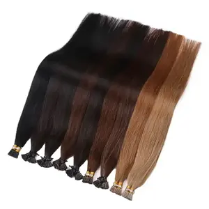 Rebecca 18" 20" 22" 100% Human Natural Hair Cuticle Aligned Raw Virgin Remy Stick I Tip Hair Extensions