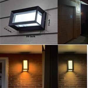 Applique murale LED rectangulaire moderne de 12 pouces pour extérieur, patio, anti-UV, avec capteur photocellule en PC, indice IP65, en aluminium, pour la vente en gros - Product Image 2