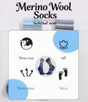 Chaussettes de randonnée mi-mollet en laine mérinos pour hommes, fines, avec semelle épaisse en tissu éponge, respirantes et anti-transpiration, pour activités de plein air