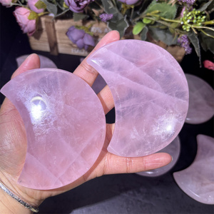 Giá bán buôn đánh bóng xu hướng thời trang chữa bệnh đá pha lê mặt trăng thủ công mỹ nghệ Rose Quartz Moon Vàng Lửa Quartz Pyrite Moon cho - Product Image 6