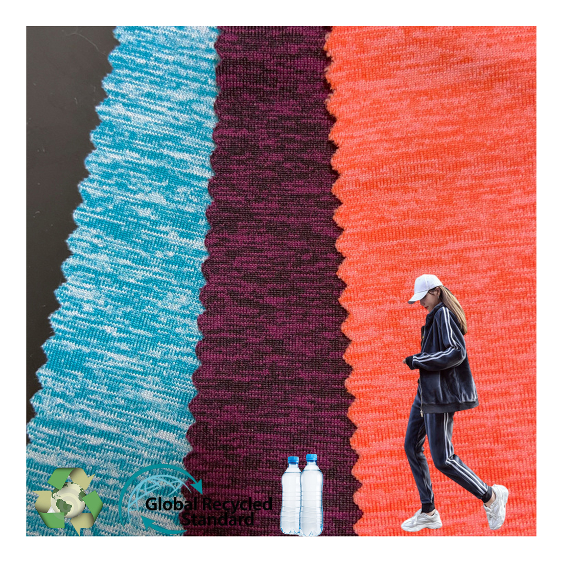 Kuanyang переработанная эластичная ткань из полиэстера и спандекса для спортивной одежды