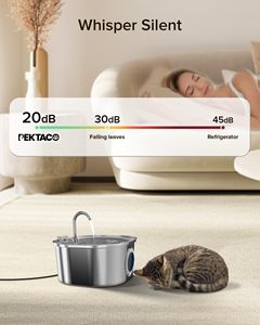 Fontaine à eau pour animaux de compagnie Petdom en acier inoxydable avec jauge de niveau 3,2 L - Product Image 3
