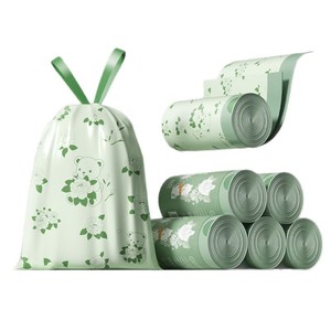 Oukais Camellia Scented Garbage Bags Thickened Drawstring Easy Tear Durable Multipurpose 60 Rolls Household Trash Bags - Product Image 1