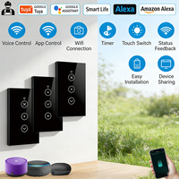 Interrupteur intelligent tactile 1/2/3 voies pour Smart Life Zigbee/WiFi IP66, compatible Alexa Google Home