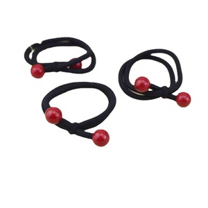 Grande élastique à cheveux en forme de haricot rouge 25 cm, haute élasticité, accessoire décontracté en résine plastique - Product Image 5