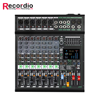 Mixer 99DSP profesional GAX-GS8, Mixer proyek Audio 48V 24bit dengan perekaman USB MP3 Display LED untuk Streaming Studio langsung