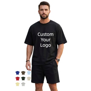 T-shirt personnalisé en coton lourd 100% à bas prix TKAN1035D, coupe oversize, noir uni, streetwear, t-shirt de sport pour homme - Product Image 1