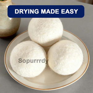 Boules de séchage en laine avec logo personnalisé, adoucissant textile écologique, réduit les plis des vêtements, boules de séchage biodégradables, boules de séchage naturelles - Product Image 5