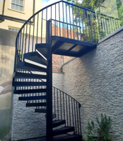 Extérieur Maison Duplex Balcon Antidérapant Escalier Rotatif en Fer Structure en Acier Spirale Épaissie Escalier de Lutte contre l'Incendie