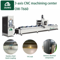 Centre d'usinage OUWO NC pour fabricants de murs rideaux avec broche motorisée haute vitesse et ATC à 6 outils, portée de travail de 7200 mm