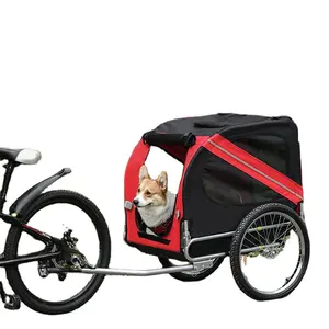 Oem חיית מחמד טריילרים מסגרת פלדה מתקפלת חיית מחמד עגלה עגלה נייד אופניים כלב נייד עם גלגלים גדולים