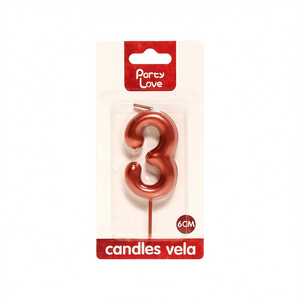 Candela Decorativa Numero 3 da 6 Cm per Torte di Compleanno - Product Image 1