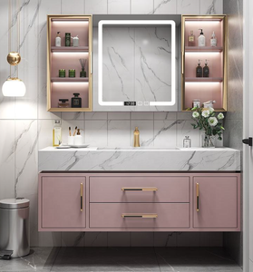 <span class=keywords><strong>Mobile</strong></span> <span class=keywords><strong>Bagno</strong></span> Moderno Rosa per Hotel <span class=keywords><strong>con</strong></span> Lavabo in Ceramica Integrato, Design Facile <span class=keywords><strong>da</strong></span> Pulire - Product Image 1