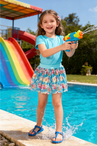 ट्रेंडी बच्चों की लड़की 2 टुकड़े ग्रीष्मकालीन कपड़ों के साथ बाल सादे शर्ट सेट थोक लड़की गर्मियों के कपड़े सेट - Product Image 4