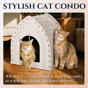 Maison pour animaux de compagnie pliable écologique personnalisable, maison pour chat en feutre empilable, jouet suspendu, amovible, lavable, en matériau RPET pour l'intérieur - Product Image 6