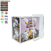 Étui de présentation en acrylique à coins arrondis et design sécurisé, avec fermeture magnétique puissante, idéal pour la protection premium des cartes Pokémon ETB de collection.