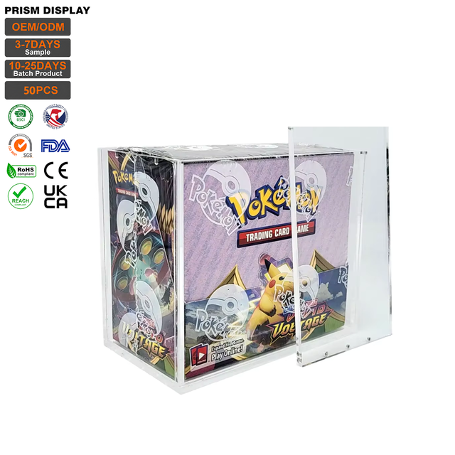 Smooth Rounded Corner Safety Design Acrylic Display Case Strong Magnetic Fit for Pokemon Etb Collector Grade Premium Protection