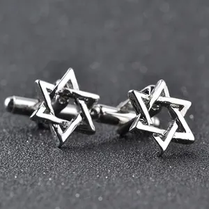 Factory directly wholesale new fashion five-pointed star business cufflinks cuff nails alloy cuff links men