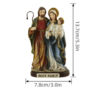 Décoration <span class=keywords><strong>de</strong></span> bureau à domicile, petites statues en résine, artisanat religieux, statue <span class=keywords><strong>de</strong></span> <span class=keywords><strong>la</strong></span> <span class=keywords><strong>Sainte</strong></span> Famille en résine, statue <span class=keywords><strong>de</strong></span> <span class=keywords><strong>la</strong></span> <span class=keywords><strong>Vierge</strong></span> Marie en résine - Product Image 6