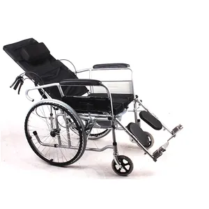 Fauteuil roulant pliant portable entièrement couché Fauteuil roulant manuel ultra léger pour personnes âgées, handicapées