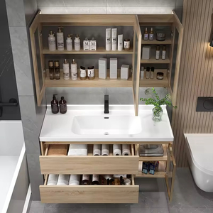 Meuble-lavabo de salle de bain et armoire à linge combinés, espace multifonctionnel personnalisé, meuble-lavabo de salle de bain extra large personnalisé professionnel, usine - Product Image 2
