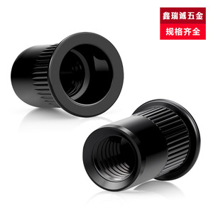Tuerca Remachable de Cabeza Plana Plateada Negra Xinruicheng M3 M4 M6 M8 M10 M12 con Rosca Interna y Ranura Vertical Moleteada GB17880 - Product Image 2
