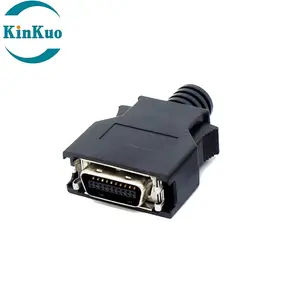 KinKuo SCSI MDR20Pin HPCN scsi20PinオスケーブルコネクタABSフード付きはんだタイプscsi20pinコネクタケーブル用