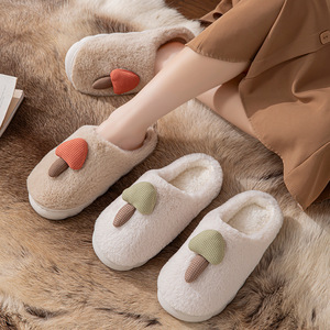 Home Slippers Fluffy Plush Round Toe EVA Outsole Anti Slip <b>Winter</b> Indoor Outdoor Cartoon <b>Decorated</b> - Product Image 1