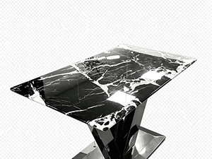 Mesa de Comedor de Mármol Negro Bulgari Natural de Lujo, Mesa de Comedor Rectangular Moderna de Mármol Azul Sodalita para Villa, Casa u Hotel - Product Image 1