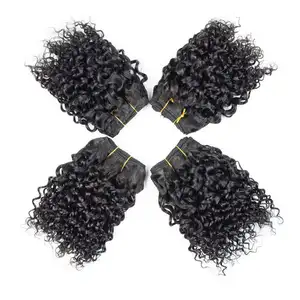 ブラジリアンナチュラルカラー141618インチ美しい10Aキンキーカーリー人間の髪の織りカールバンドル