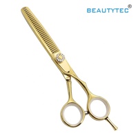 Ensemble de ciseaux de coupe et d'éclaircissage BEAUTY TEC, professionnel, meilleur rapport qualité-prix, ciseaux dorés, kit de ciseaux de barbier