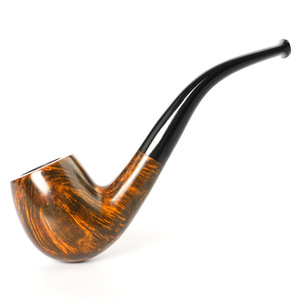 MUXIANG Wooden Tobacco Pipe Bent Type 9mm Filter Solid Briarwood Men's Smoking Pipe Retro Style - Product Image 5