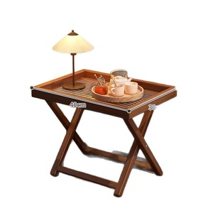 Foldable Bamboo Side <b>Table</b> For Living Room Bedroom Balcony With Tray Top Design - Product Image 5