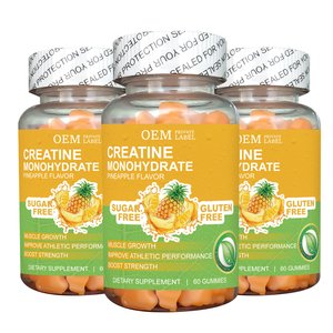 Gomitas de creatina monohidrato con sabor a piña sin azúcar de alta calidad OEM/ODM para el crecimiento muscular - Product Image 2