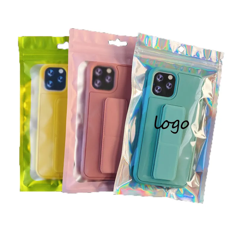 Sacos de plástico reutilizáveis de folha rosa de alta qualidade, saco personalizado de caixa de telefone