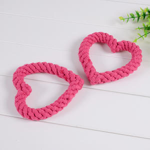 Sevgililer günü halat Pet oyuncak üreticileri kalp köpek oyuncak dokuma çok renkli köpek oyuncak - Product Image 2