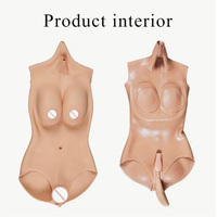 Nouvelle Génération : Combinaison Intégrale en Silicone avec Culotte Vaginale et Prothèses Mammaires pour Travesti, Costume de Fête d'Halloween