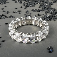 Bijoux fins Hip Hop 925 argent Sterling ovale VVS Moissanite diamant bague éternité pour hommes femmes