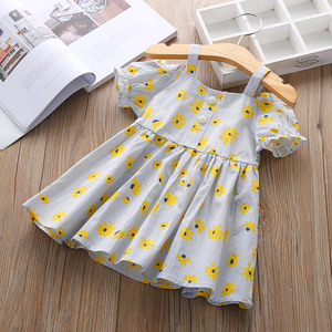 Wholesale Clothing Summer Fancy Little Girl Children Formal Party Flower Striped Dresses for Girls From China - Product Image 3