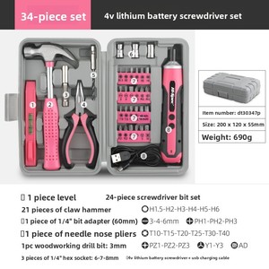 Multifunctional Household Hardware Tools Pliers <b>Tape</b> <b>Measure</b> Hammer Home Repair Manual Toolbox Combination - Product Image 2