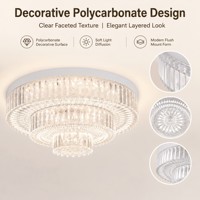 Lámpara de Techo de Cristal de Policarbonato con Logotipo de Marca Personalizado, Lámpara de Araña LED de Lujo para Mayoristas y Vendedores de Comercio Electrónico