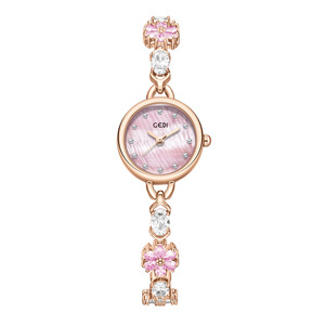 Montre de luxe pour femme avec bracelet en nacre et diamants, montre à quartz simple, élégante et étanche - Product Image 5