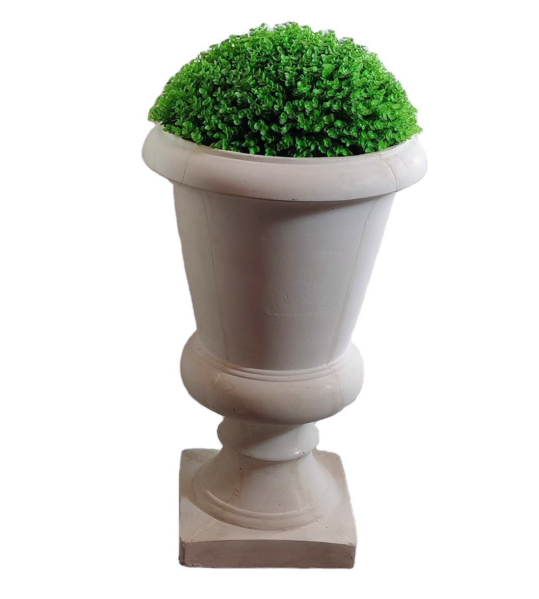 factory direct milky white plastic fiber clay decorative garden