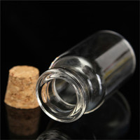 Vente en gros de mini-bouteilles à vœux 5ml 10ml 15ml 20ml 25ml, flacons en verre transparent avec bouchon en liège, personnalisables avec logo, pour le stockage de mèches de bougies