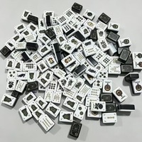 Jeu de Mahjong Américain 160 Tuiles 2 Couches Dos Noir Gravé Motif Toile d'Araignée Thème Halloween Acrylique Soirée Jeux Vente en Gros