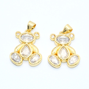 Gioielli da donna di lusso a prova di acqua placcato oro rame zircone impostazione <span class=keywords><strong>orsacchiotto</strong></span> ciondolo per <span class=keywords><strong>collana</strong></span> da donna - Product Image 5