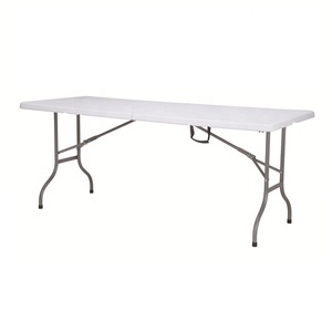 <span class=keywords><strong>Table</strong></span> <span class=keywords><strong>de</strong></span> salle à manger rectangulaire en plastique blanc pliable <span class=keywords><strong>de</strong></span> 6 pieds pour <span class=keywords><strong>8</strong></span> <span class=keywords><strong>personnes</strong></span>, robuste, pour les fêtes <span class=keywords><strong>de</strong></span> <span class=keywords><strong>jardin</strong></span>, vente en gros - Product Image 1